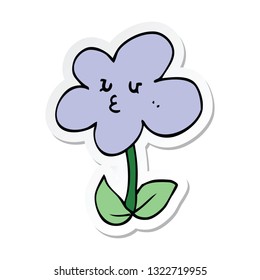 pegatina de una flor de dibujos animados