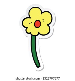 pegatina de una flor de dibujos animados