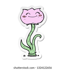 sticker of a cartoon flower