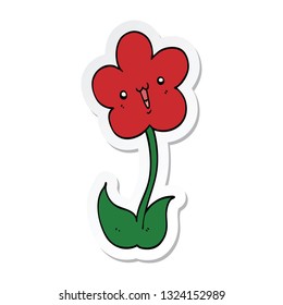 sticker of a cartoon flower