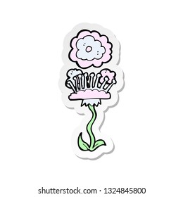 pegatina de una flor de dibujos animados