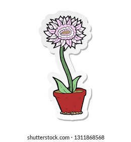 sticker of a cartoon flower in pot