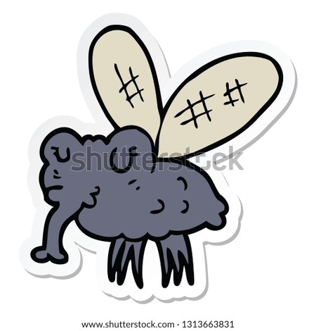 sticker of a cartoon fly