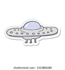 sticker of a cartoon flying saucer
