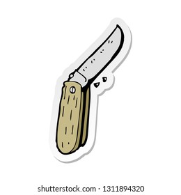 sticker of a cartoon folding knife