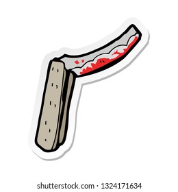 sticker of a cartoon folding razor