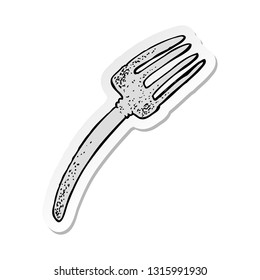 pegatina de un tenedor de dibujos animados