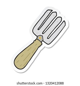 pegatina de un tenedor de dibujos animados