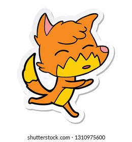 sticker of a cartoon fox