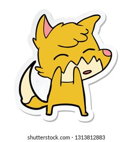 pegatina de un zorro de dibujos animados