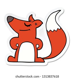 pegatina de un zorro de dibujos animados