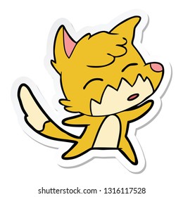 sticker of a cartoon fox