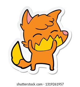 pegatina de un zorro de dibujos animados