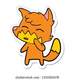 sticker of a cartoon fox