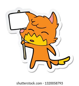 pegatina de un zorro de dibujos animados