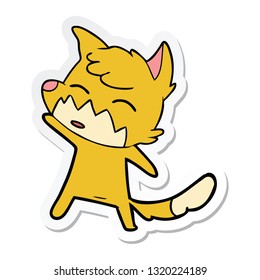 sticker of a cartoon fox