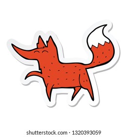 pegatina de un zorro de dibujos animados
