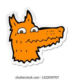 sticker of a cartoon fox head