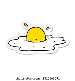 sticker of a cartoon fried egg