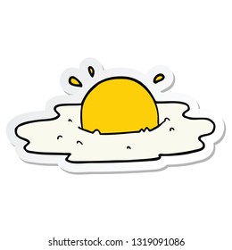sticker of a cartoon fried egg