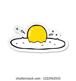 sticker of a cartoon fried egg