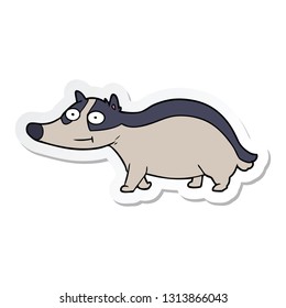 sticker of a cartoon friendly badger