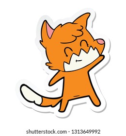 pegatina de un zorro amigable con dibujos animados