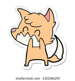 sticker of a cartoon friendly fox