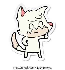 sticker of a cartoon friendly fox