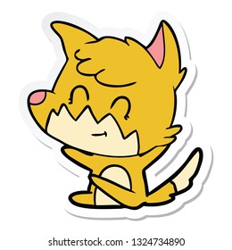 sticker of a cartoon friendly fox
