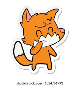 sticker of a cartoon friendly fox