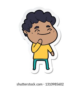 sticker of a cartoon friendly man