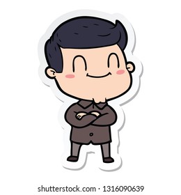 sticker of a cartoon friendly man