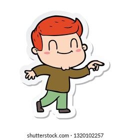 sticker of a cartoon friendly man