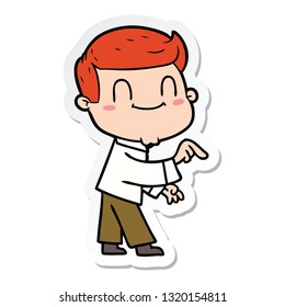 sticker of a cartoon friendly man