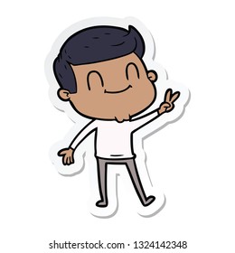 sticker of a cartoon friendly man