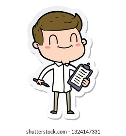 sticker of a cartoon friendly man
