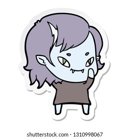 sticker of a cartoon friendly vampire girl