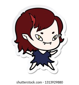 sticker of a cartoon friendly vampire girl