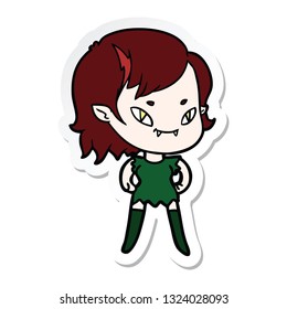 sticker of a cartoon friendly vampire girl