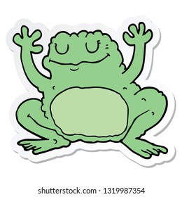 sticker of a cartoon frog