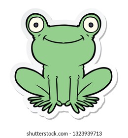 pegatina de una rana de dibujos animados