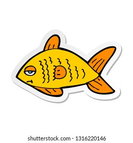 sticker of a cartoon funny fish