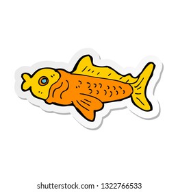 sticker of a cartoon funny fish