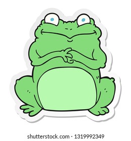 sticker of a cartoon funny frog