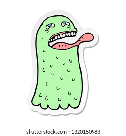 pegatina de un fantasma divertido de la caricatura