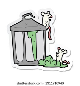 sticker of a cartoon garbage can