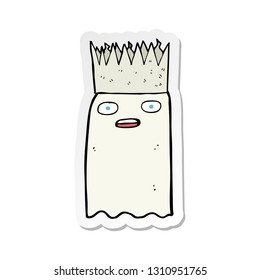 sticker of a cartoon ghost