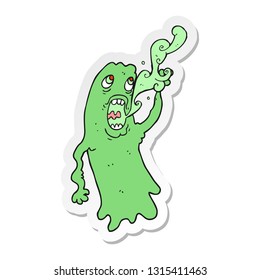 sticker of a cartoon ghost