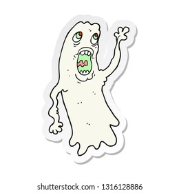 sticker of a cartoon ghost